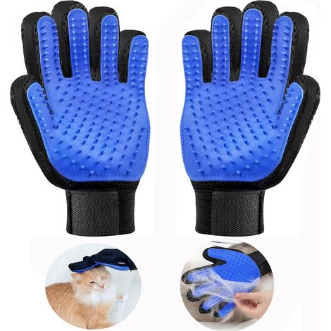Tierpflegehandschuhe – Bürsten und Massage für Hunde und Katzen, weiche Handschuhe für Haar und Fell (1 Paar) (1/5)