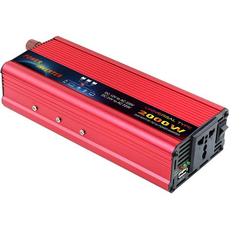 Solar-Wechselrichter, modifizierter Sinus-Wechselrichter, 850 W (Dauerleistung) / 2000 W (Spitzenleistung), 12 V/24 V DC, universell