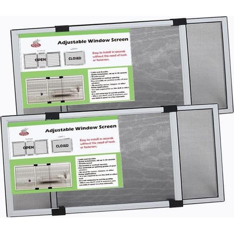 Moustiquaire de fenêtre extensible et réglable, lot de 2 (1/5)