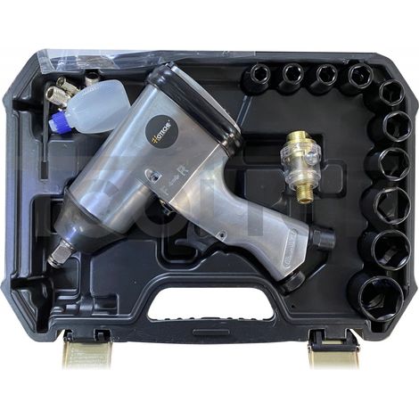 AVVITATORE PNEUMATICO AD ARIA COMPRESSA 1/2" + ACCESSORI E BUSSOLE