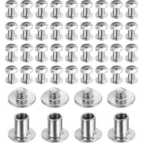 40 Jeux De Vis Chicago M4x7mm 3mm Longeur Métal Phillips Argent (1/5)