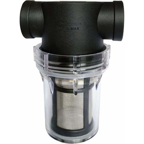3/4 inch pipe water pump filter with 100 mesh stainless steel filter, inline mesh filter for garden watering (1/4)