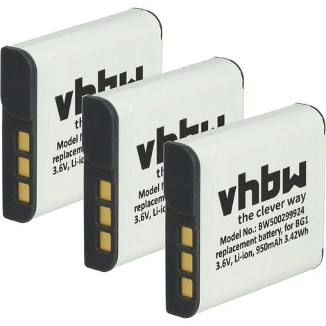 vhbw 3x Akku kompatibel mit Sony Handycam HDR-GW55VE Kamera (950 mAh, 3,6 V, Li-Ion) (1/5)