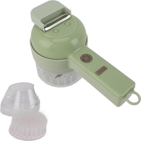Ensemble de coupe-légumes électrique portatif 4 en 1, rechargeable par USB, multifonctionnel, sans fil, comprenant un robot culinaire, un hachoir à ail, un poivron, un piment, un oignon et du gingembr (1/5)