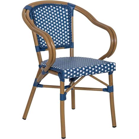 Silla de ratán sintético azul 57x57x84cm