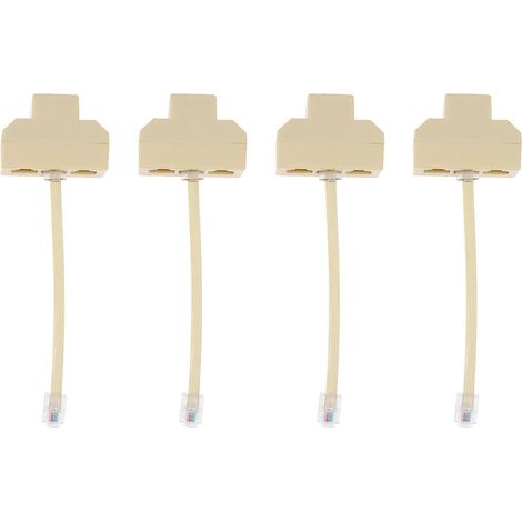 4 boîtes de jonction téléphoniques, distributeur téléphonique, répartiteur téléphonique à 3 voies-14x4.4cm-Beige