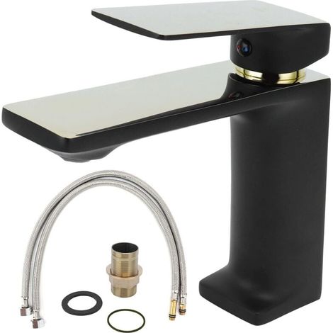 Robinet, Robinet de Salle de Bain Monotrou Robinet D'eau de Lavabo Chaud et Froid Adapté pour Matériel de Cuivre D'hôtel de Toilettes à Maison(G9/6) (1/4)