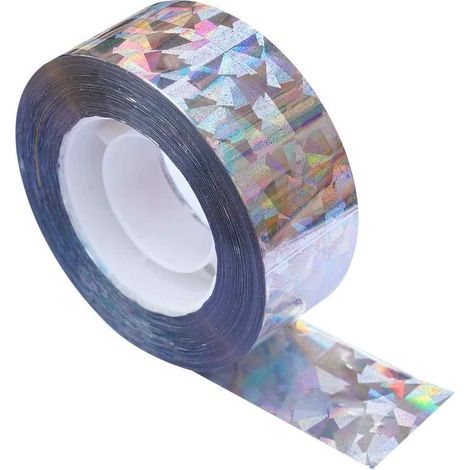 rollo de cinta antipájaros, 80 m x 4,8 cm, plástico PE reflectante, protección para jardines, balcones y terrazas. (1/5)