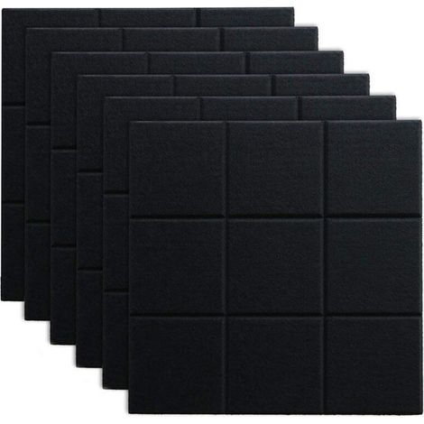 Lot de 6 panneaux mémo en feutre autocollant 30×30 cm – Noir (1/5)