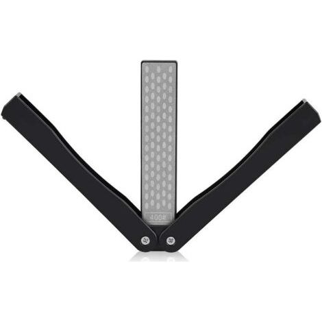 400/600 Grit Pierre à Aiguiser Diamant Double Face Aiguiseur de Couteau Pliante Pierre à Aiguiser de Poche pour L'outil D'affûtage de Cuisine Jardin Camping en Plein Air - Noir (1/5)