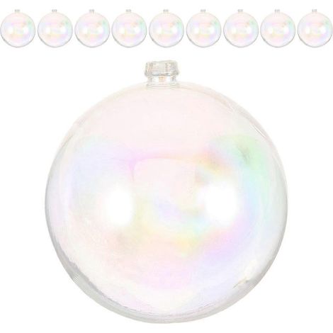 Boules décoratives transparentes à remplir, idéales pour décorer le sapin de Noël, lot de 10 (1/5)