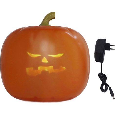 GARRYFIZH Lanterne de Projection LED chantant une citrouille parlante, décoration d'halloween, prise ue 90-240V