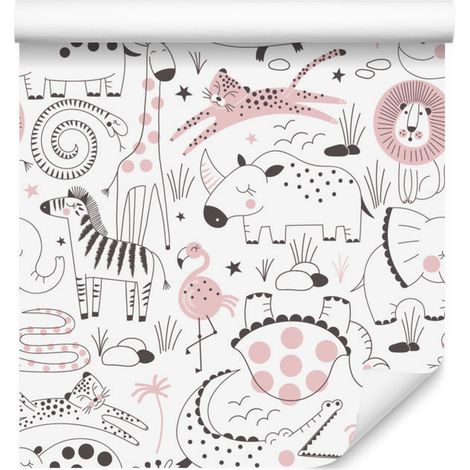 Papier peint safari zèbre et lion pour salon et chambre 50x1000 cm (1/5)