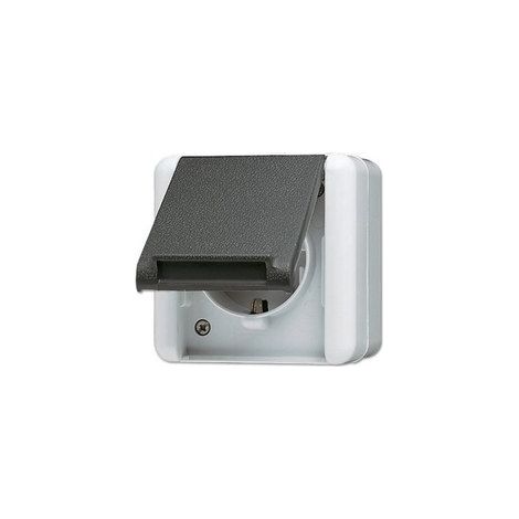 Jung Toma de corriente SCHUKO®, 16 A 250 V , SAFETY+, vertical, IP 44, WG 800, anthrazit 820 KIW