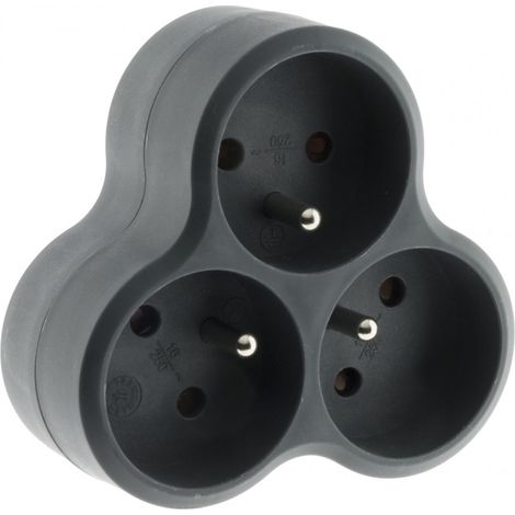 Triplite verkabelt, 3 graue Steckdosen ZENITECH ZENITECH