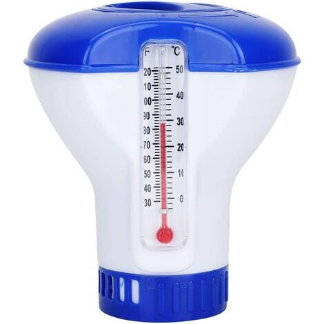Distributeur de chlore flottant avec thermomètre, pour un dosage uniforme dans les piscines, spas, jacuzzis et pour l'entretien de l'eau-AquaForge (1/5)