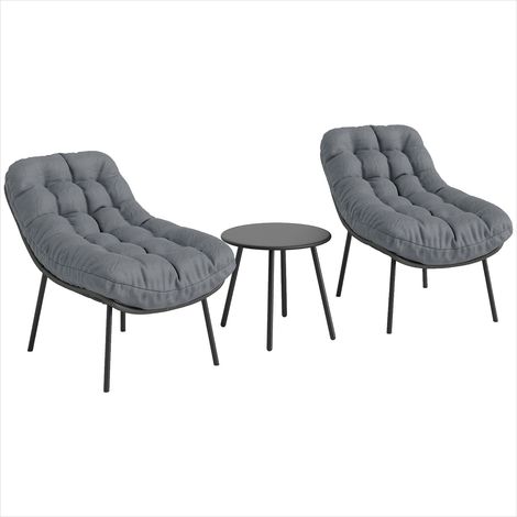 Mobilier de jardin en rotin Salon de jardin résine tressée gris (1/5)