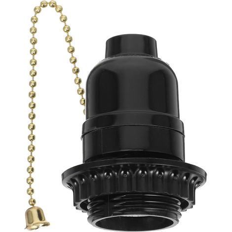 E27 Socket With Pull Switch Bakelite Chain Lamp For Table Lamp And Floor Lamp Black 7.2 X 7.2 X 7.2 Cm (1/5)