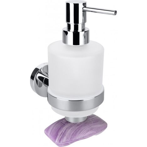 Distributeur de savon + porte-savon magnétique en laiton chromé OMEGA (1/4)