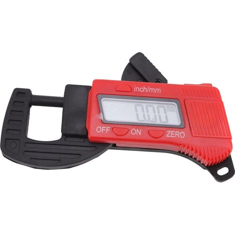 Misuratore di spessore digitale da 0-12,7 mm, micrometro elettronico ad alta precisione da 0,01 mm/0,0005 pollici, calibro portatile con schermo LCD per documenti in carta, filo e pellicola. (1/5)