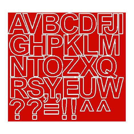 Selbstklebende Buchstabenaufkleber, 4 cm, rot matt (1/2)