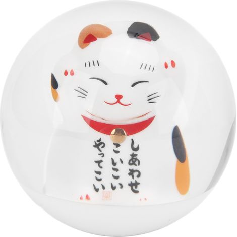 Accessoire universel de pommeau de levier de vitesse en acrylique en forme de chat porte-bonheur pour l'intérieur des voitures, avec 3 adaptateurs. (1/5)