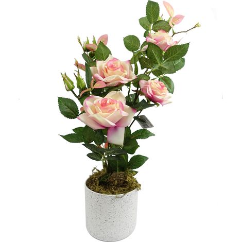 50cm Artificial Pink Rose Plant (1/5)