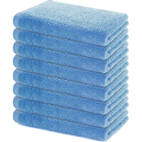 Plafonnier Cristal Serviette de Bain - Paquet de 8 - Coton - Absorbante - Oeko-Tex - Salle de Bain, Fitness - 40X40 Cm (1/5)