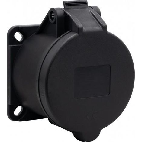 Gerade Einbausteckdose 32A/5P 380V-415V /FE/ IP44 schwarz F7.0170