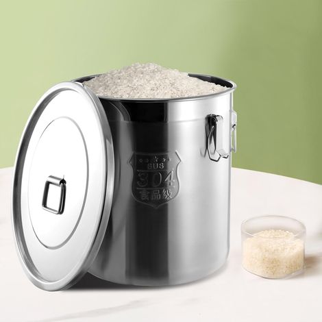 Récipient à grain en acier inoxydable Multi - purpose Food Storage Bucket 48l grande capacité en acier inoxydable seau à eau conteneur à farine (1/5)