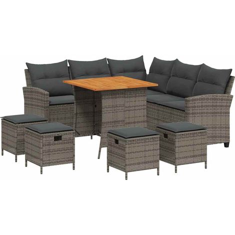 Maison Exclusive - Set Divani da Giardino 6 pz con Cuscini a Forma di L Polyrattan (1/5)