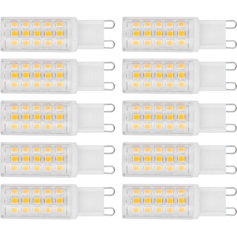 Lot de 10 ampoules LED G9 4W 54 LED à deux broches pour lustre ou applique murale, AC100/265V, blanc chaud (1/5)