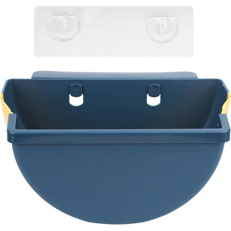 boîte de rangement-Poubelle suspendue et pliable, design demi-cercle, trois couleurs disponibles (navy, brown, beige) pour tri des déchets, idéal pour cuisine et voiture. (1/4)
