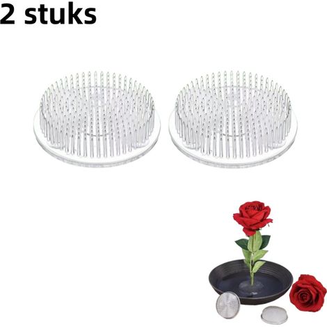 Lot de 2 organisateurs de fleurs en plastique blanc épais avec 3 ventouses pour composition florale décoration de plantes et création d arrangements (1/5)