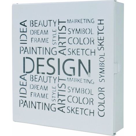 Boite à clés en métal Coloris Blanc - L22 x P5 x H24 cm