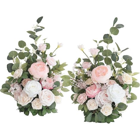 Flores artificiales (par) para arcos de boda, decoraciones florales colgantes para fiestas, chimeneas y caminos. (1/5)