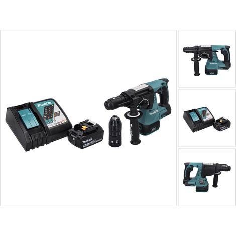 Trapano a percussione a batteria Makita DHR 243 RT1 18 V SDS plus Brushless + 1x batteria ricaricabile 5,0 Ah + caricabatterie
