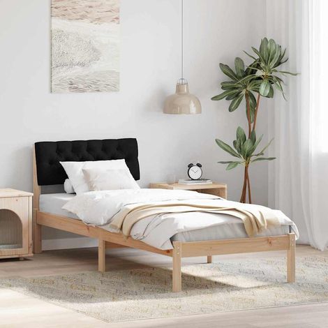Bettgestell Braun und Schwarz 80 x 200 cm Massivholz Kiefer