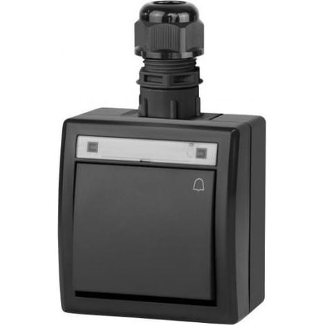 Interrupteur en saillie Aquant 2K, normalement ouvert, sonnette IP65, anthracite 5005-67