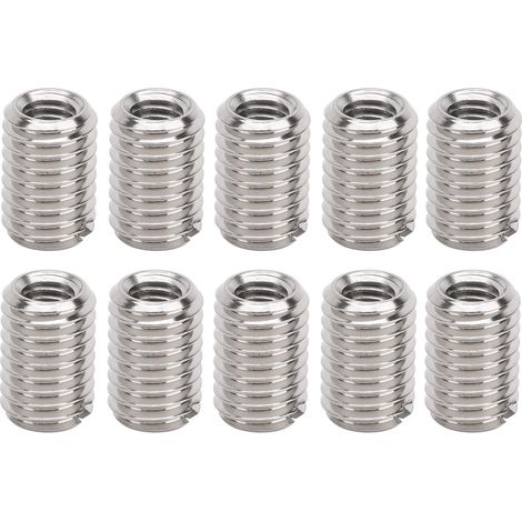 écrou de réparation de filetage, accessoire de fixation en acier inoxydable M5 x 0.8mm M8 1.25mm 12MM 10 pièces