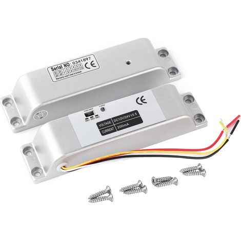 Serrure de porte électrique DC12V 1000KG à induction magnétique, système de contrôle d'accès antivol, structure en alliage d'aluminium, convient aux portes en verre/bois/métal/coupe-feu (1/5)