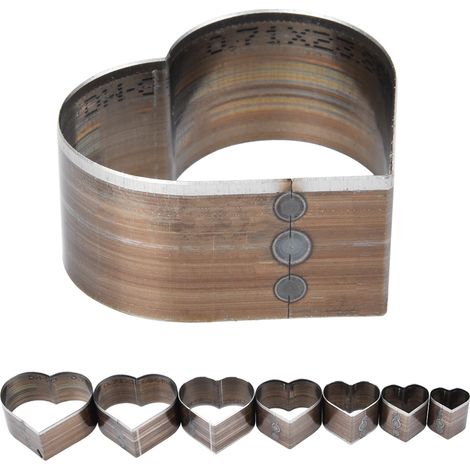 Ensemble de 7 moules de découpe mignons en forme de cœur pour l'artisanat du cuir DIY (20-50 mm). (1/3)