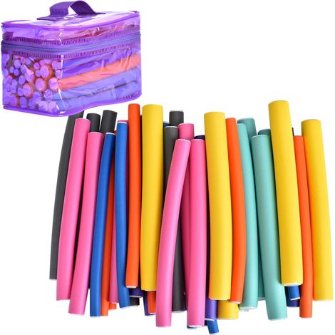 Rouleaux Pour Cheveux - Rouleaux En Mousse Souple - Pour Cheveux Humides Ou Secs - 42 Pièces - 7 Tailles Différentes (1/5)