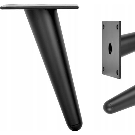 Pata de mueble, pata metálica para sofá cama, MAT loft negro, 13 cm oblicua (1/5)