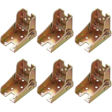 6 Pcs Charniere Pliante Autobloquante, Charnières Pliantes, Charnière Pliante à 90 Degrés, Supports de Pieds de Table Pliables Extension, Charnières de Pieds Pliables Pliants pour Pieds de Table Lit (1/5)