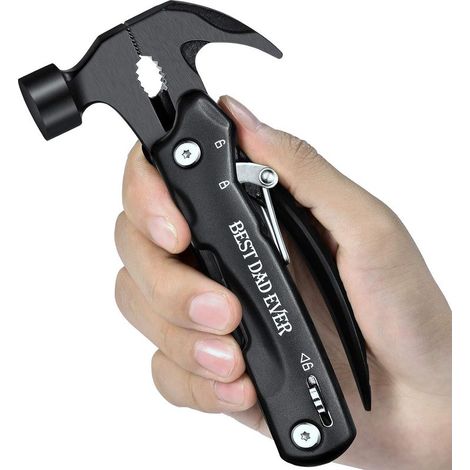 Cadeaux pour papa de fille fils enfants fête des pères, cadeaux papa qui ne veut rien, idées cadeaux d'anniversaire uniques pour hommes père lui,outils tout-en-un mini marteau multitool (1/5)