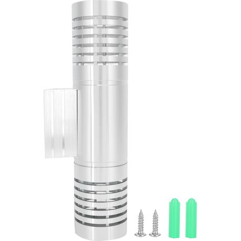 Wall Light Double Luminaire LED Silver Aluminium - 2 Lampes Murales Décorative pour Salle de Séjour et Chambre, avec Montage Universel et Source Lumineuse Economique à 85-265V