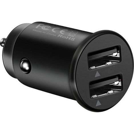 mini Chargeur Voiture Allume Cigare Usb 2 Ports Pour Iphone 8/x/7/6s/6/plus/x/xs/xr/11/12/pro, Samsung Galaxy S10/s9/s8/s7/s6/edge/note/plus, Huaw (1/5)