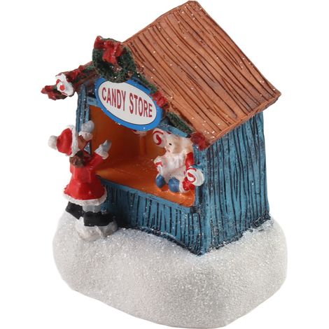 Village Noël miniature en résine - petites maisons décoratives ornement pour déco collection maison (1/4)