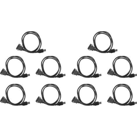 Compatible avec les rallonges USB mâle-femelle intégrées au tableau de bord automobile (lot de 10), 1 mètre (1/5)